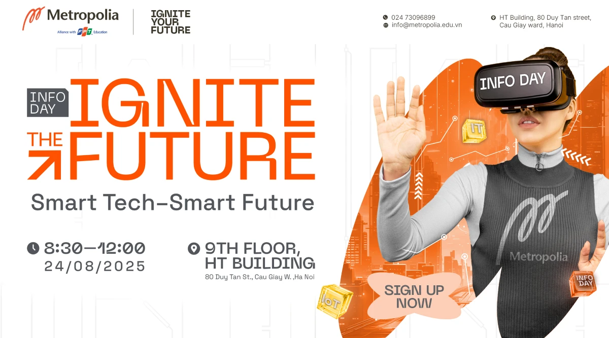 Info Day "Smart Tech - Smart Future" giúp phụ huynh và học sinh hiểu rõ lộ trình học ngành Công nghệ thông tin thông minh và cơ hội phát triển trong thời đại số.