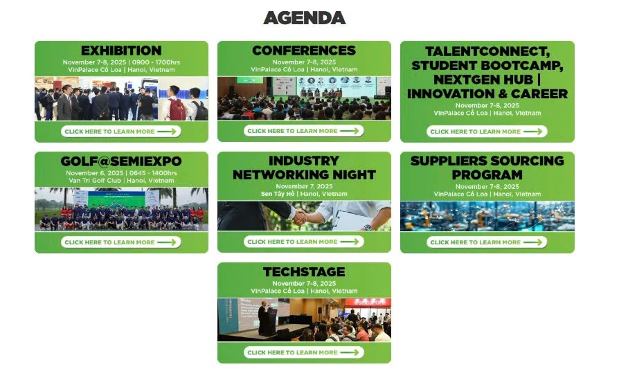 Lịch trình sự kiện SEMIEXPO Vietnam 2025