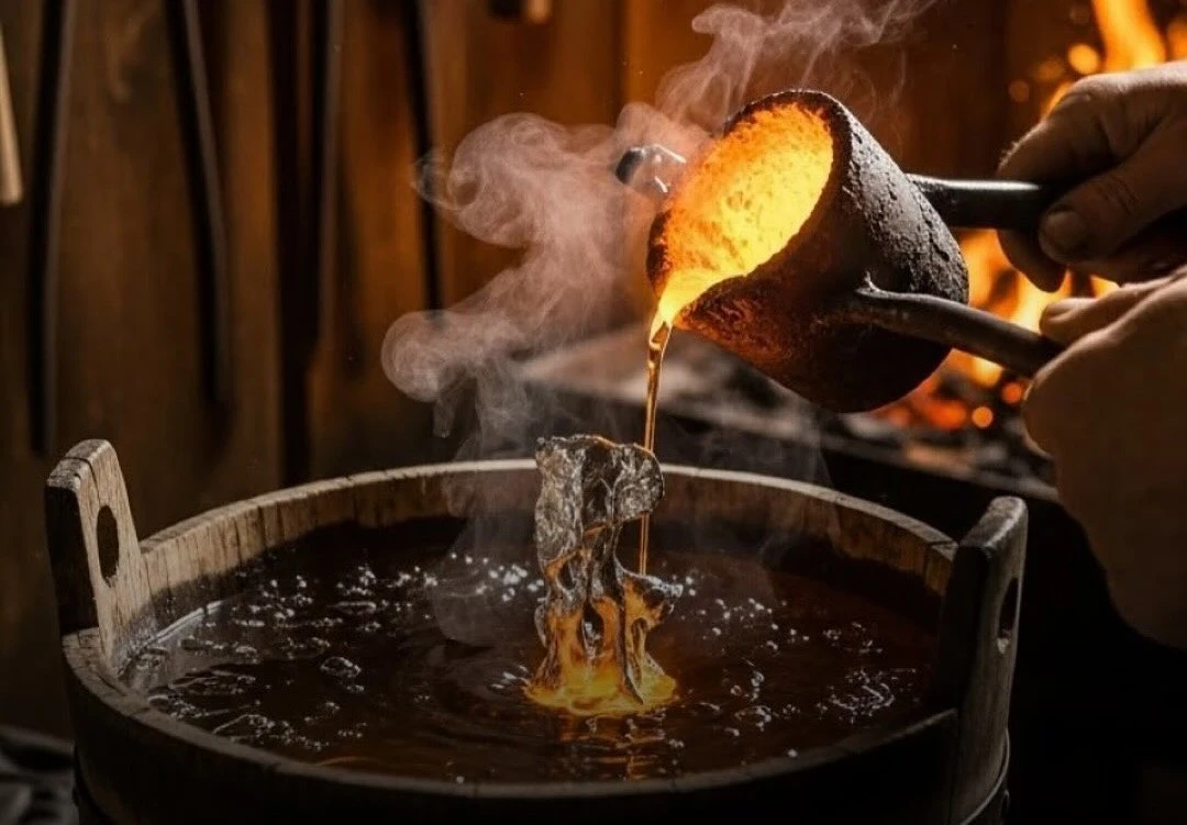 Nghi lễ Uudenvuodentina – Đổ thiếc đun chảy vào nước lạnh để dự đoán vận mệnh năm mới qua những hình thù kỳ thú của người Phần Lan