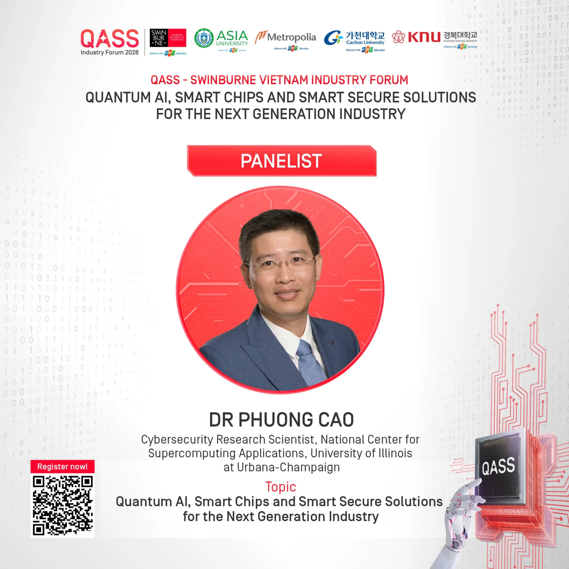 TS. Phương Cao – Nhà nghiên cứu An ninh mạng, Trung tâm Ứng dụng Siêu máy tính Quốc gia, Đại học Illinois tại Urbana–Champaign